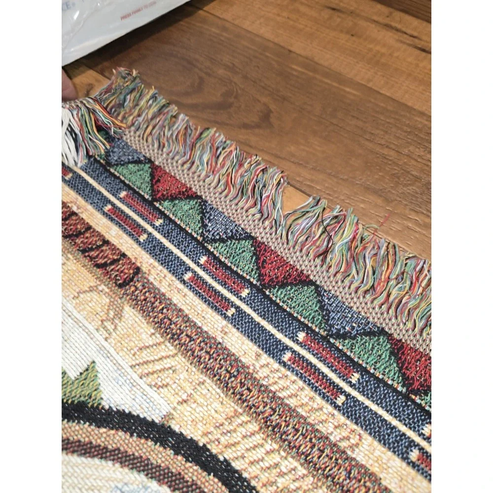 Vintage Golf Throw Blanket Clubhouse Member Eagle Par  Green Afghan 45
